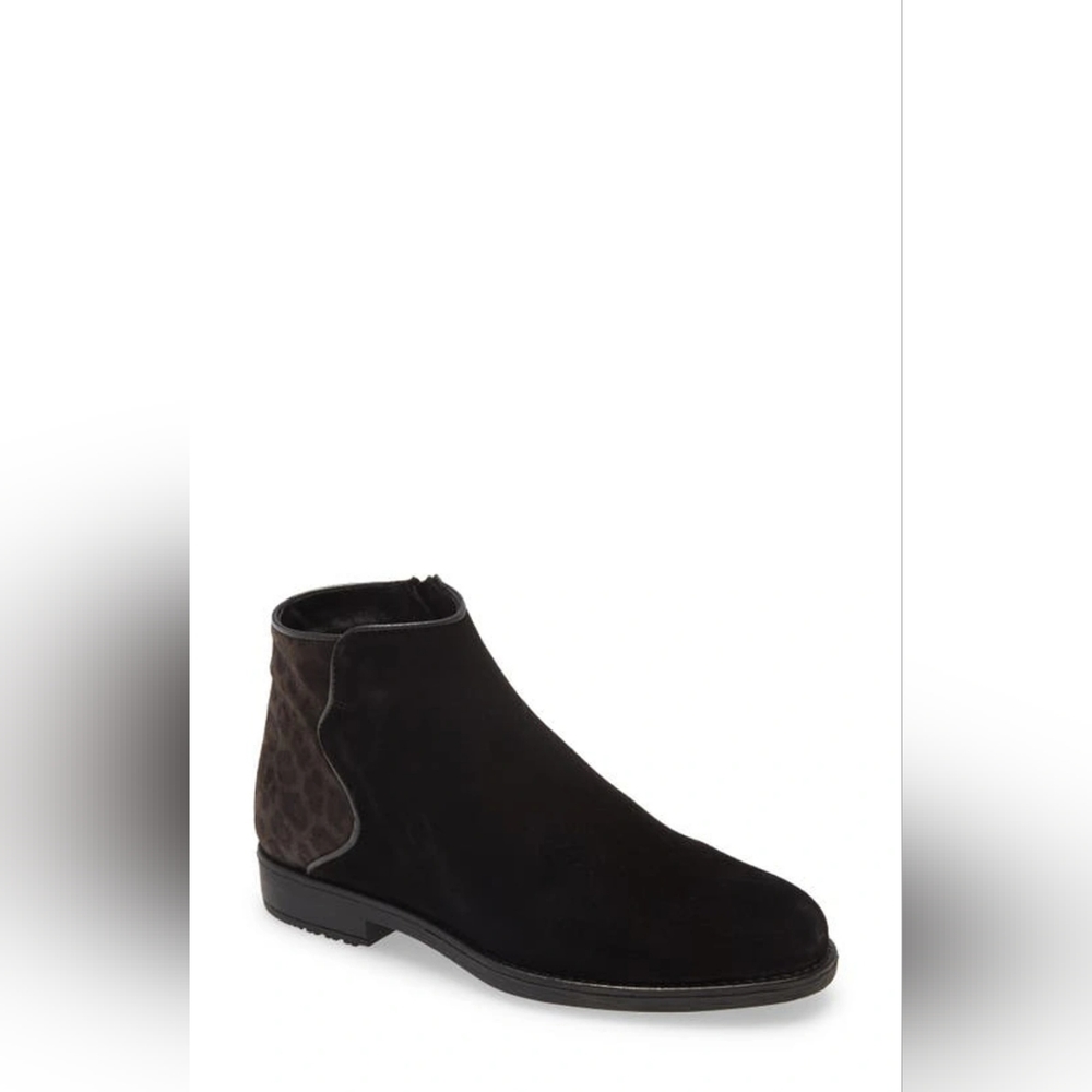 Bos & Co Rural Bootie in Black Suede Grey Leopard
